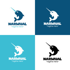 Modern Minimalist Narwhal Brand Mark for Ocean Marketing © radjarz