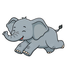 Obraz premium Cute cartoon elephant illustration in jungle safari style
