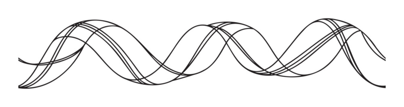 Dynamic abstract lines forming a complex interwoven wave pattern perfect for technology, music, or corporate visual communication projects requiring a modern graphic