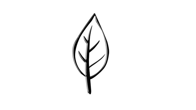 2D Animated Leaf Icon for Nature Minimal Design