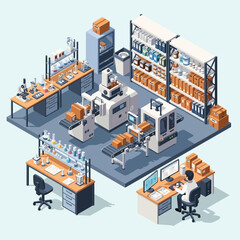 Obraz premium Modern Laboratory Equipment and Research Facility Workspace.