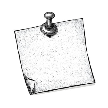 Hand drawn pinned note sketch representing education reminders