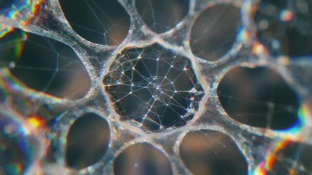 Microscopic Web Structure Closeup.
