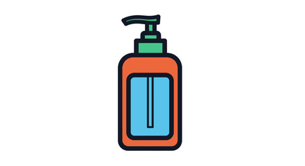 Obraz premium A straightforward graphic illustration of a pump bottle dispenser, typically used for liquid hand soap, lotion, or sanitizing gel, emphasizing daily hygiene and personal care essentials