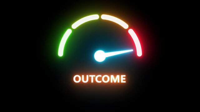 Outcome medium, text level concept.Suitable for balanced results, moderate performance, and average success visuals
