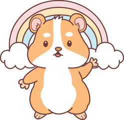 Fototapeta premium Cute set of hamster sticker with activity. Hamster 