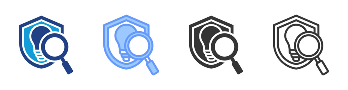 Intellectual Property Review icon set multiple style collection