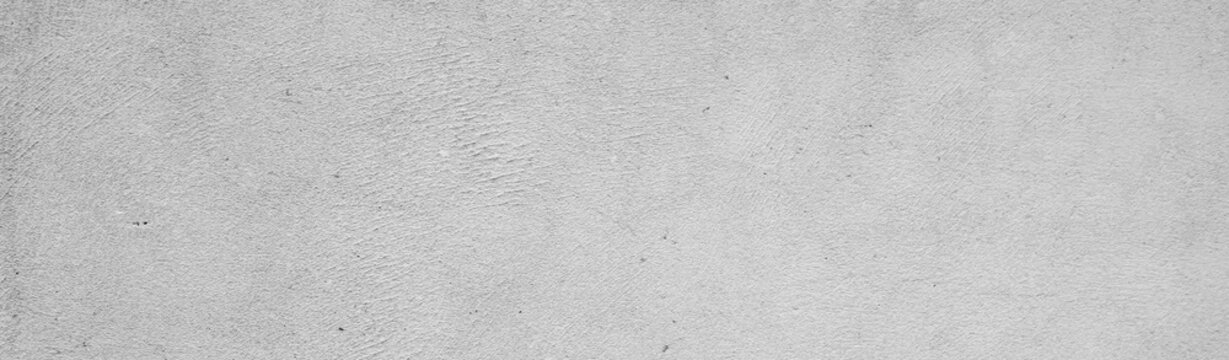 Panoramic white concrete scratched, white plaster wall surface for background