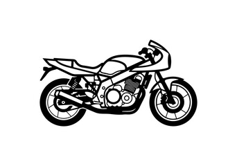 Obraz premium Minimalist Black Sport Motorcycle Vector Illustration