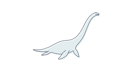 Simple Line Drawing of a Dinosaur. © Naswi