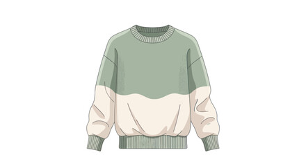Sage Green and Cream Colored Sweatshirt. © Naswi