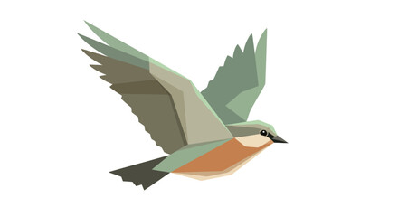 Obraz premium Colorful Bird Flying with Wings Spread.