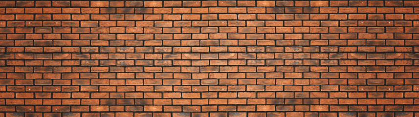 Obraz premium Brick wall panoramic background. Vintage brick wall Background