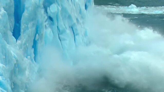Glacier Calving Moment Linked to Climate Change Global Warming and Rising Water Temperature