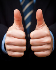 two hands giving a thumbs-up gesture