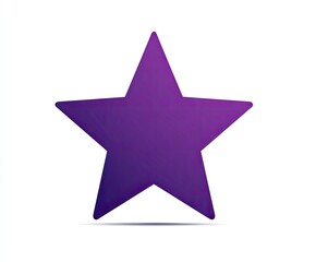 Obraz premium A single five-pointed purple star, rendered with a subtle gradient and shadow
