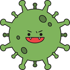 Fototapeta premium green germ monster character