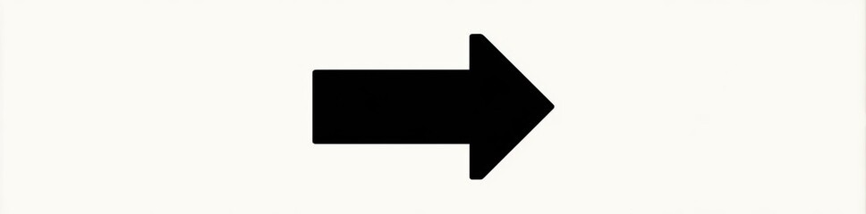 A black arrow on a white background, pointing right. Minimalist design