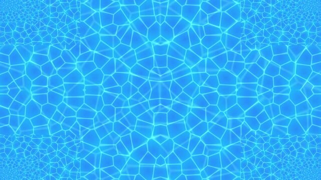 Electric Blue Symmetrical Voronoi Cell Pattern with Water Caustic Effect