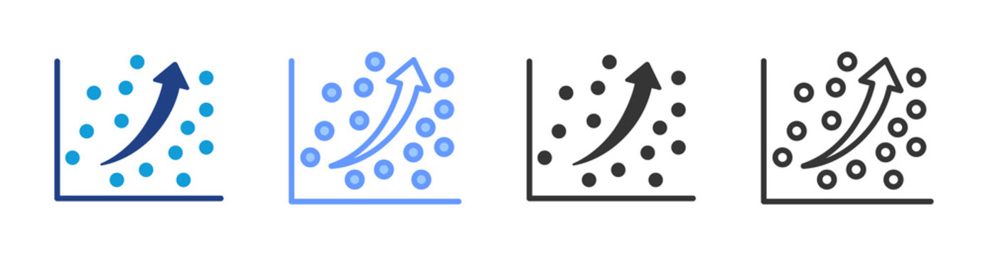 Regression Analysis icon set multiple style collection