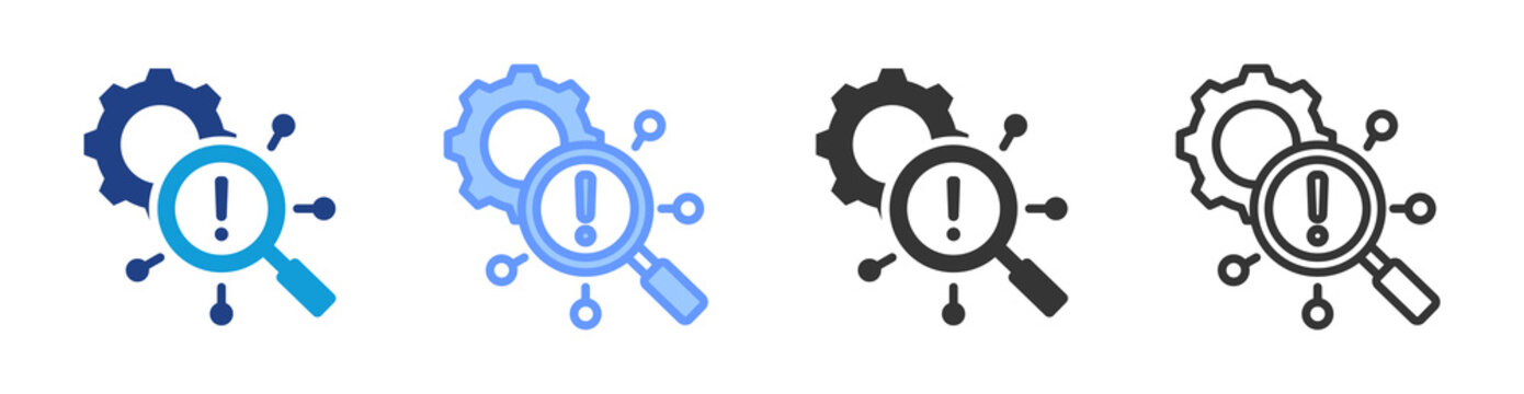 Root Cause Analysis icon set multiple style collection