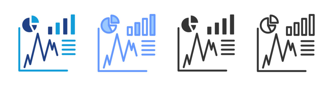 Variance Analysis icon set multiple style collection