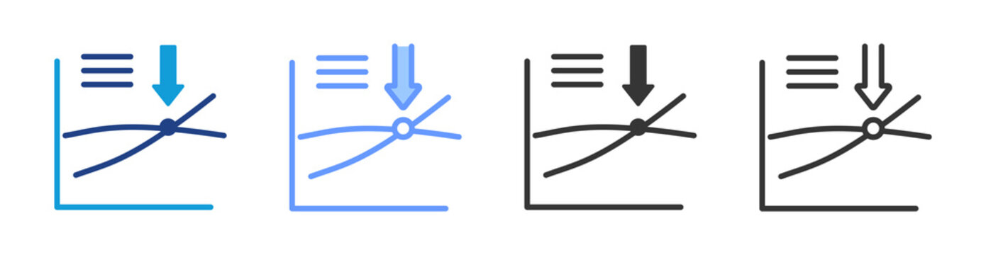 Break Even Analysis icon set multiple style collection