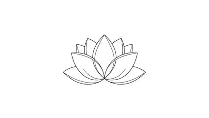 Simple line drawing of a lotus flower against a white background.