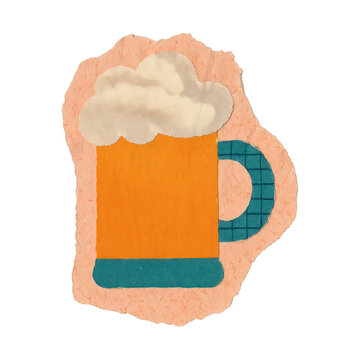 PNG Vintage beer mug illustration.
