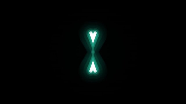 Abstract glowing infinity symbol against black background
