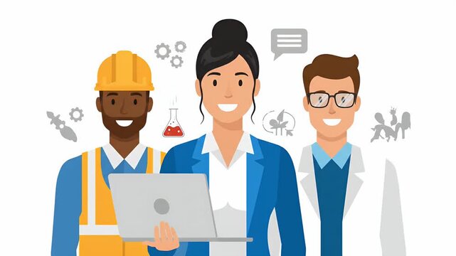 Diverse Professionals Team Collaboration Technology Innovation Science and Engineering Teamwork