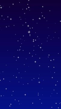 Blinking Stars. Flying in space. 3D Animation. Vertical footage