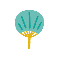 うちわ イラスト 夏 小物 手描き シンプル