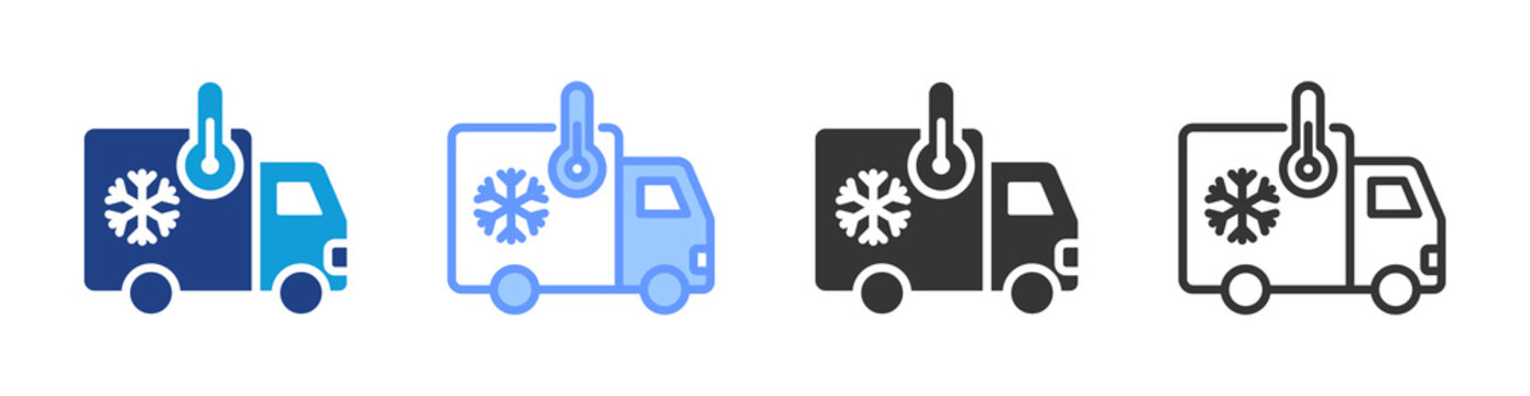 Cold Chain Logistic icon set multiple style collection