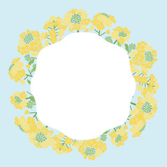 Textile Style Nanohana (Canola Flower) Vector Template (No Text) | Spring Floral Background Illustration