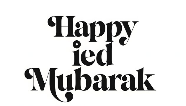 Happy Ied Mubarak Greeting in Bold Typography