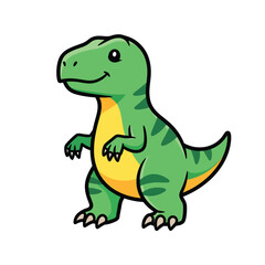 Obraz premium A cartoon dinosaur standing on its hind legs with a friendly smile