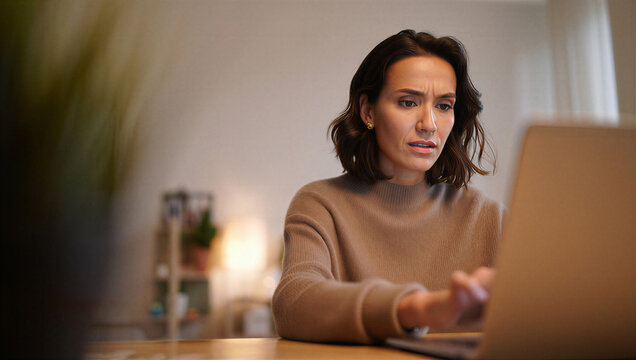Worried homeowner scrutinizing an unexpected spike in digital utility bills during a late evening personal finance review.