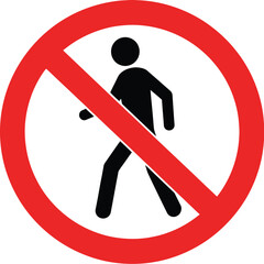 No pedestrian access prohibition sign
