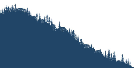 Silhouette of a forest, isolated on white background, vector illustration © Valerii