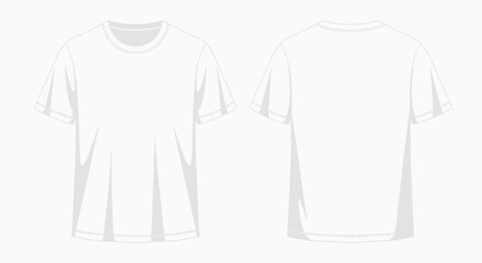 Naklejka premium Front and back view of a white t shirt mockup isolated on a white background