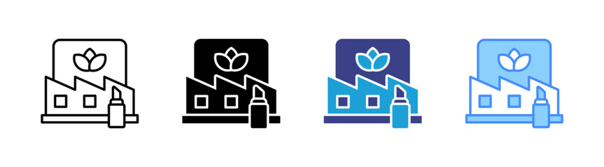 Obraz premium Cosmetic Factory icon set multiple style collection