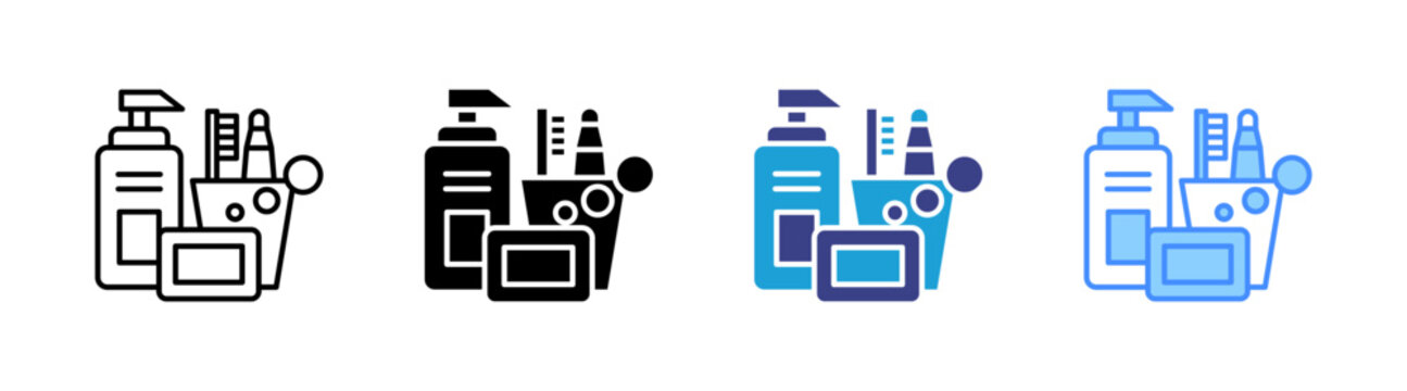 Toiletries icon set multiple style collection