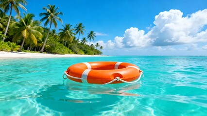 Obraz premium Lifesaver on tropical beach