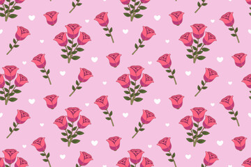 Pink Rose Seamless Pattern
