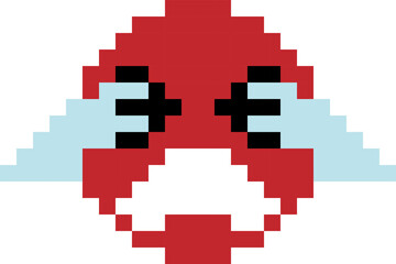 Obraz premium Pixel Art Red Sobbing Face