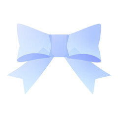 ブルーの水彩グラデーションのリボン装飾 手描き風リボンとバッジ素材集 © moonillust