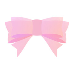 ピンクの水彩グラデーションのリボン装飾　手描き風リボンとバッジ素材集 © moonillust