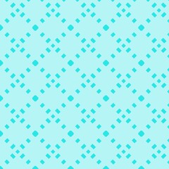 Fototapeta premium Turquoise Geometric Diamond Seamless Pattern on Light Blue Background