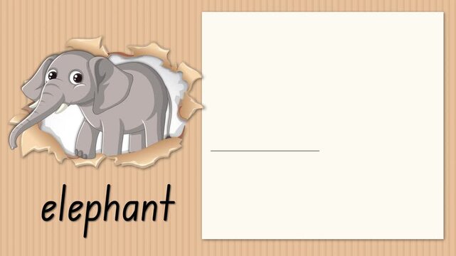 Educational Alphabet Animation for Letter E with Elephant Illustration